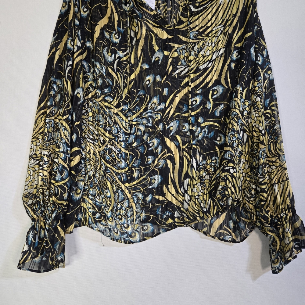 WHBM Women Size XL Elegant Silky Tunic Print Women's Blouse NWT - Picture 10 of 12